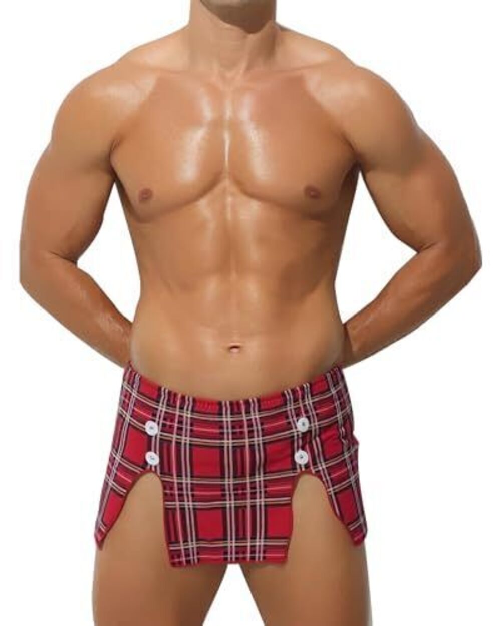 4835 Mini Skirt , Sexy Side Slit Plaid Skirt Sissy Costume Lingere Outfits
